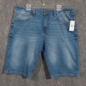 Buffalo David Bitton Evan Slim‎ Straight Denim Shorts Vintage Blue Mens 38